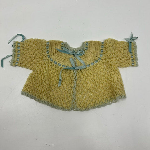 Vintage Handmade Baby Knit Crochet Layette Set Yellow Blue Soakers NOS Box