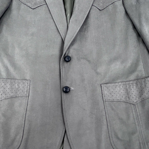 Circle S Men's Gray Western Ranch Blazer Jacket Perforated Yoke USA Sz 46R