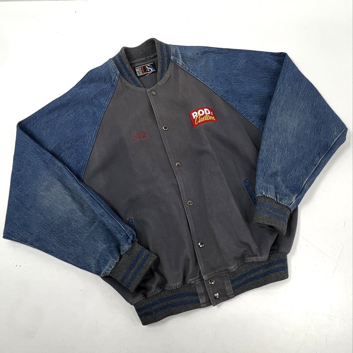 Vintage 1996 Rod & Custom Americruise Tour Denim Sleeve Varsity