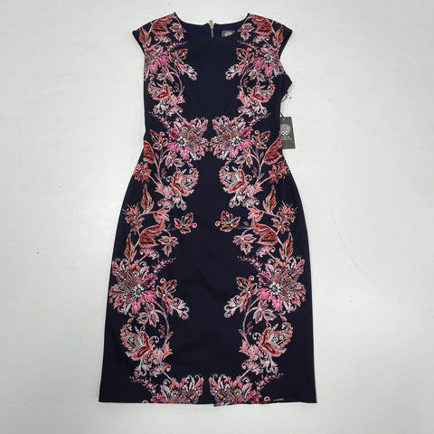 NWT Vince Camuto Floral Damask Print Sheath Dress Cap Sleeve Sz 4