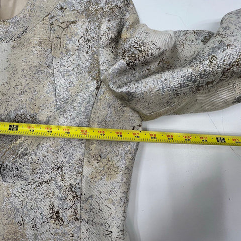 Albert Nipon Women's Dress Jacket Set Gold Metallic Brocade Sheath Size 10