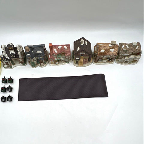 Christmas Village House Lot The Christmas Collectibles Ceramic 6pc With Box