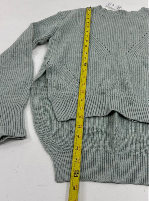 Lululemon Women's Gray Green Sit in Lotus Merino Wool Ribbed Sweater Size 2