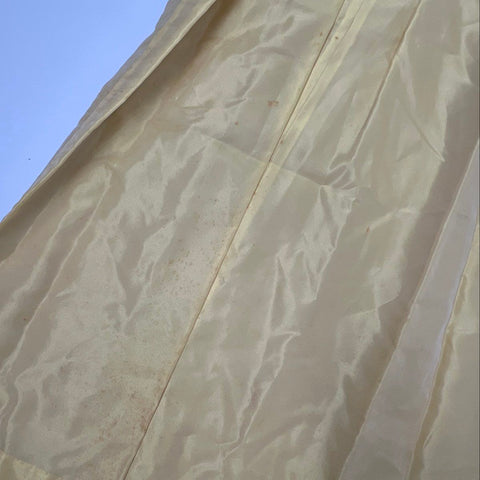 Sylvia Ann Women's Vintage 70s Yellow Maxi Dress Empire Waist Puff Sleeve XS