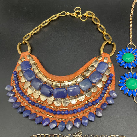 Statement Fashion Necklace Jewelry Lot of 5 Bib Choker Floral Boho Styles