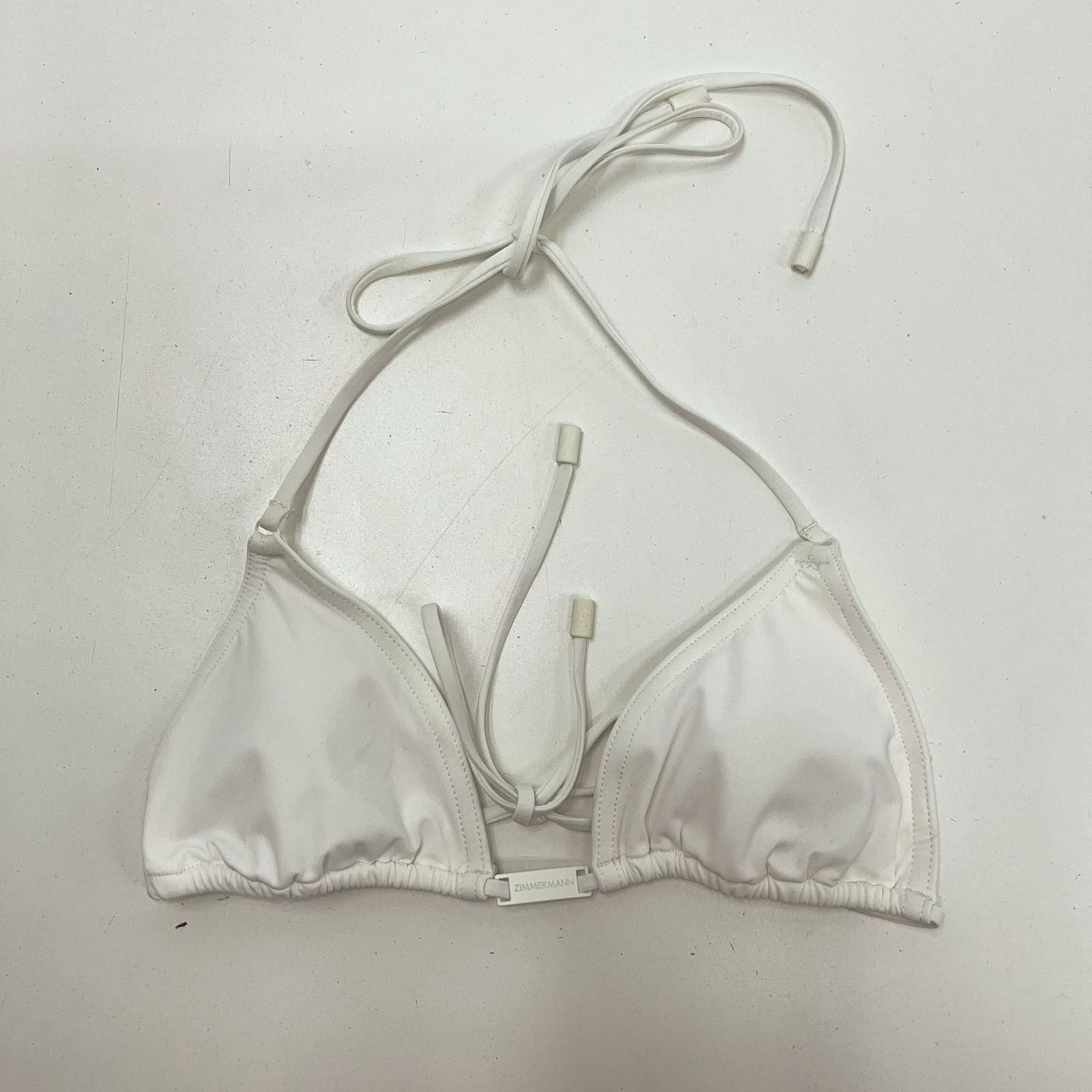 NWT Zimmermann White Swim Bikini Top Mini Tri Women's 4-6/Small $110