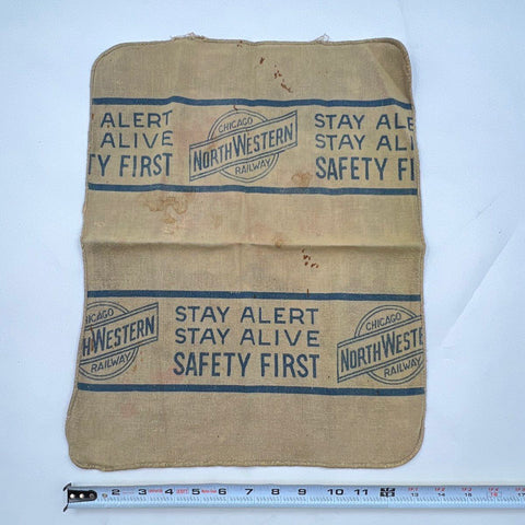 Vintage Chicago North Western Railway Safety Towel Railroad Collectible Cloth