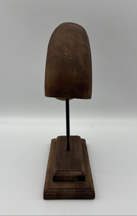 Unsigned Modernist Monkey Pod Wood Nautilus Spiral Sculpture 15.5" Original
