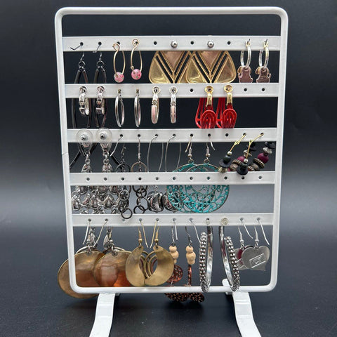 Fashion Jewelry Lot 45+ Pairs Earrings SJ Designs Tassel Hoops Studs Rhinestone
