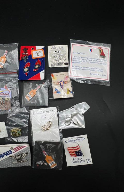 Vintage to Modern Pin Lot Wild Turkey Olympics Cardinals Girl Scouts 22pc