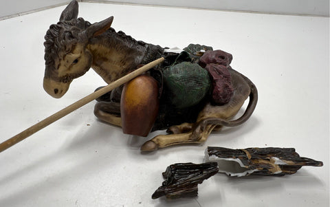 Nativity Scene Set Lot 17 Pieces Large Scale With Stable Hand-Painted Ceramic