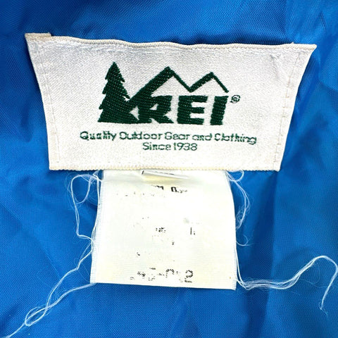 Vintage 90s REI Mountain Parka Hooded Jacket Blue Khaki Trim Sz XL