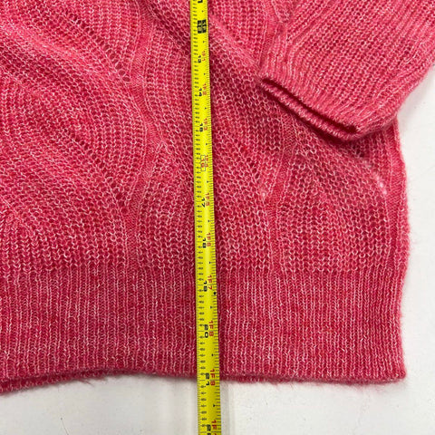NWT Anthropologie Pink Rose Cable Knit Crewneck Sweater Women's Size S