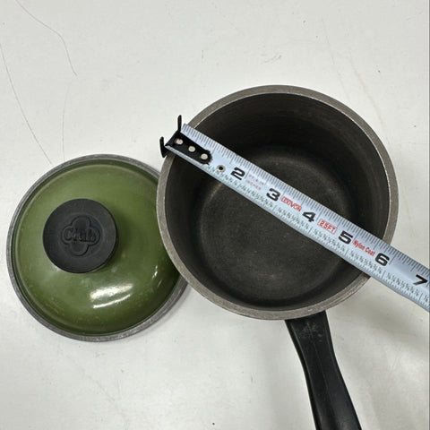 Vintage Club Cast Aluminum Cookware Set Avocado Green 6 Piece 4 Pans 2 Lids