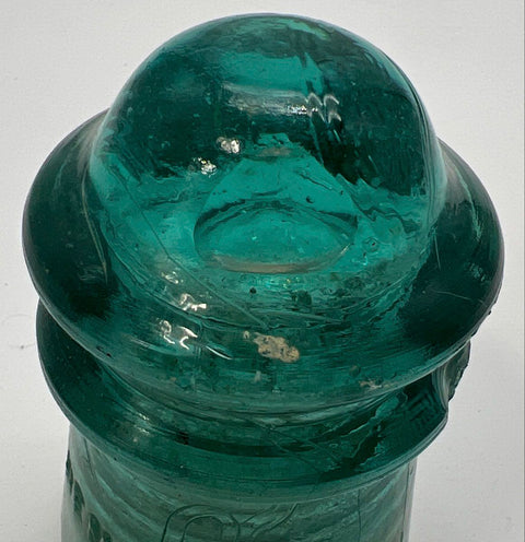 Hemingray No. 9 Glass Insulator Aqua Antique Patent May 2 1893