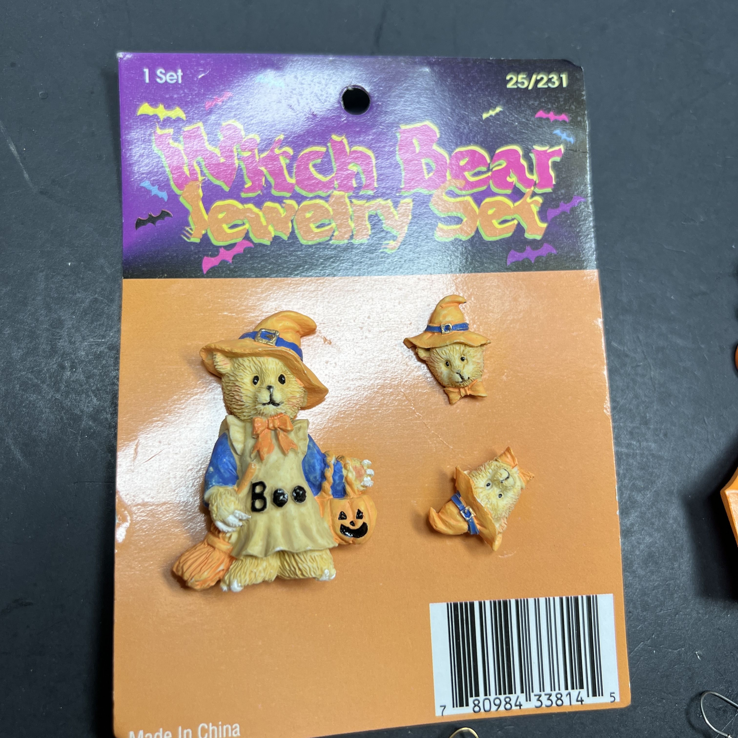 Vintage Halloween Jewelry Lot Earrings Brooches