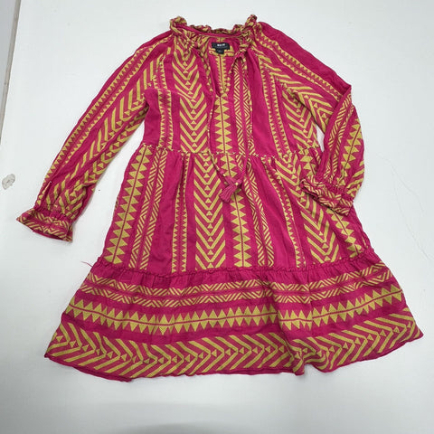 Maeve Anthropologie Embroidered Tiered Tunic Dress Geometric Boho Sz XS