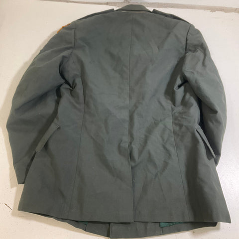 Vintage US Army Green Class A Uniform Jacket Patched Altered Sleeves Men's 42L