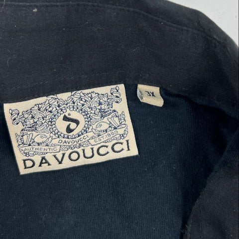 Vintage 90s Davoucci Embroidered Hip Hop Button Up Shirt Sz 3X