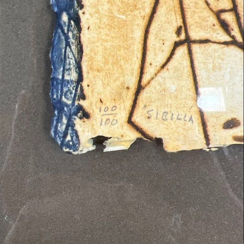 Lil Dept Signed Abstract Print 100/100 Handmade Paper Mixed Media Framed 28x26