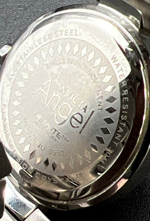 Invicta Angel 0551 Stainless Steel Women's Watch Silver Dial Roman Numerals