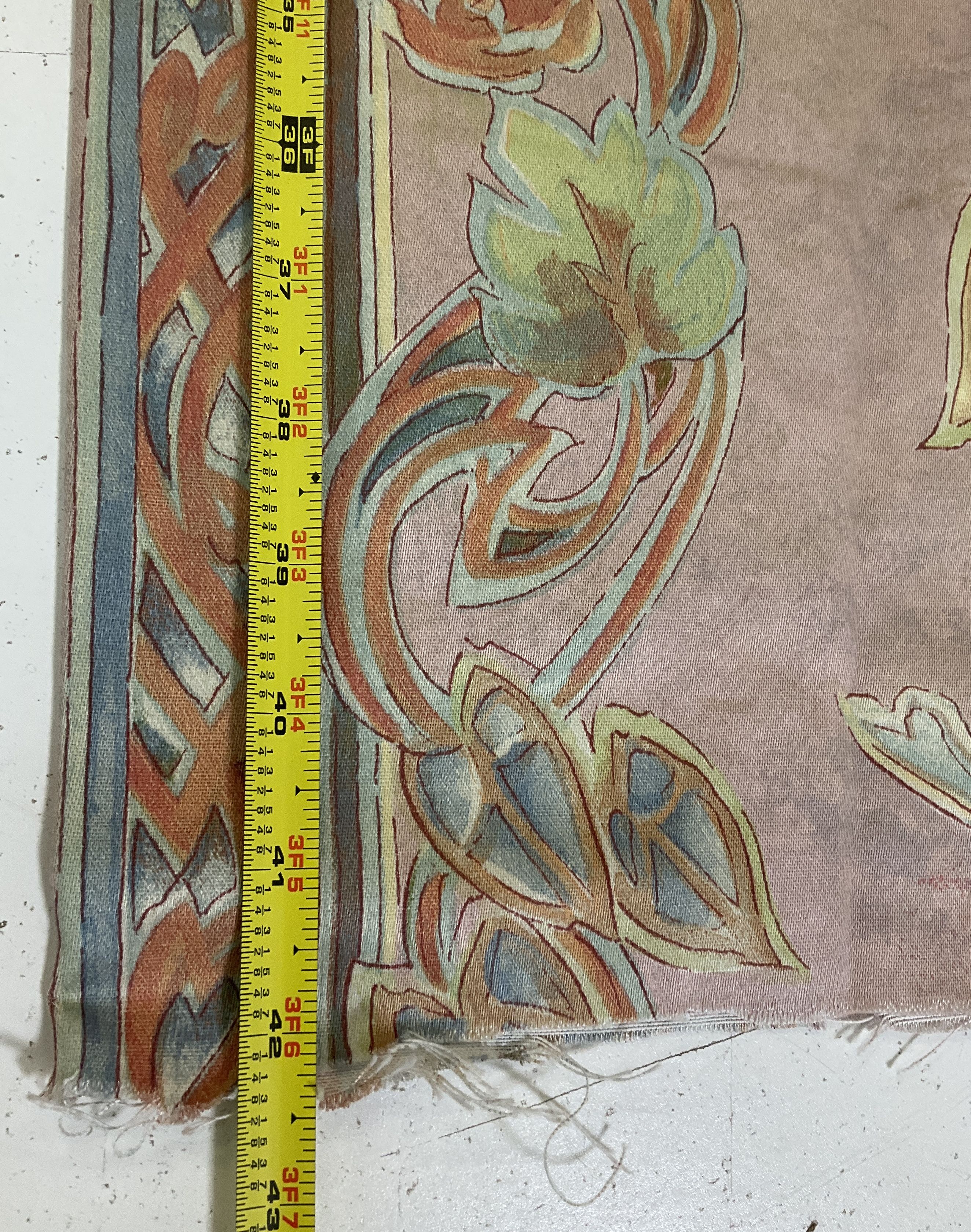 Vintage Fabric Remnants Lot 3.3lbs Art Nouveau 70s Floral Craft Sewing Scrap