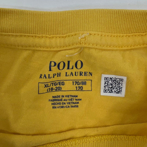 Polo Ralph Lauren Boys' Polo Bear T-Shirt Yellow Skier Graphic XL (18-20)