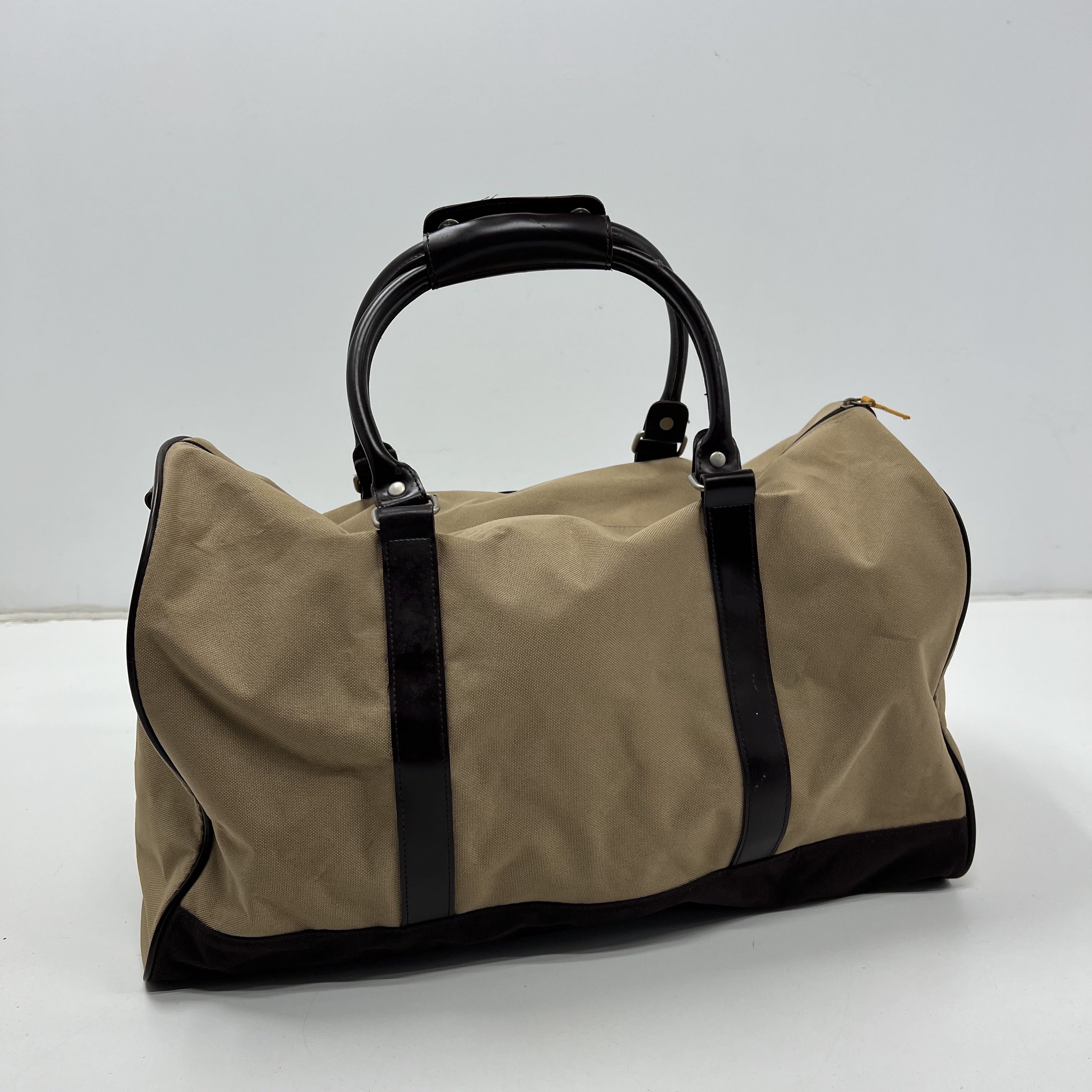 Aramis Cologne Duffle Weekender Bag Tan Brown Canvas *READ