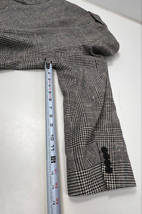 Lot of 2 Vintage 90s Oscar de la Renta Men's Blazers Plaid Herringbone Gray