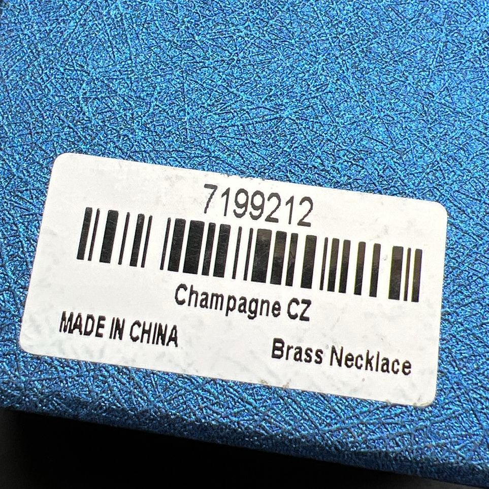 Champagne CZ Gold Tone Necklace NIB
