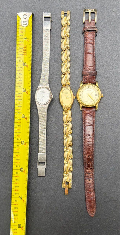 Citizen Watches Lot of 3 Vintage to Modern Quartz Gold Silver Tone Leather Mesh