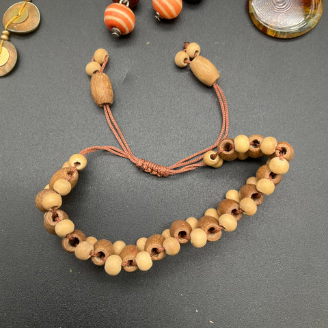 Boho Tropical Jewelry Lot 10pc Kukui Nut Shell Wood Glass Beaded Necklaces