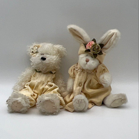 Boyds Bears & Friends Plush Lot 5 Pieces Bears & Bunnies Vintage Collectible