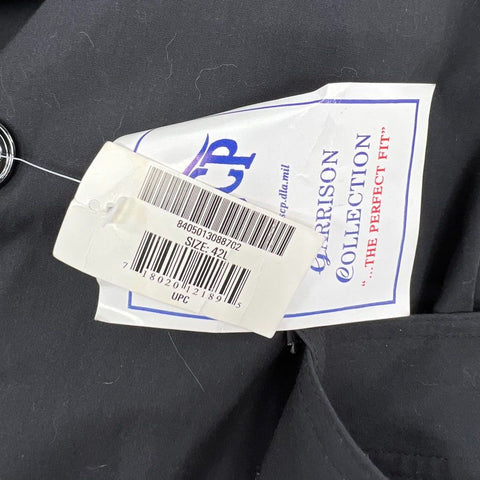DSCP Garrison Collection Black Military Trench Coat Lined Men's 42L NWT