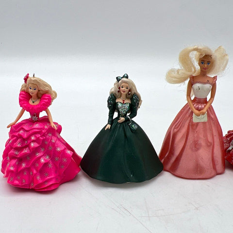Vintage Barbie Christmas Ornament Lot Holiday Gowns Graduation 6 Pieces