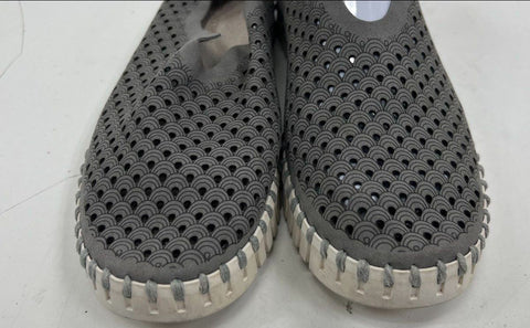 Ilse Jacobsen Tulip Perforated Slip On Loafers Grey Women's Size EU 39