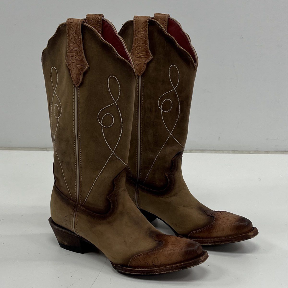 Ferrini Brown and Tan Leather Boots Women main image 3