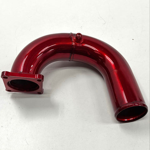 Red Anodized Aluminum Turbo Intake Elbow Pipe Charge Pipe Kit Coupler Clamps