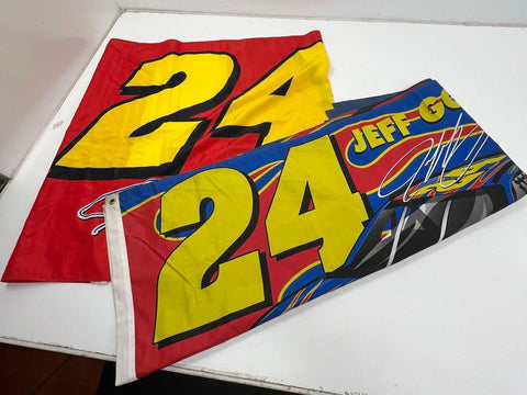 Jeff Gordon #24 NASCAR Flag Banner Lot of 2 DuPont Monte Carlo Vintage 2002