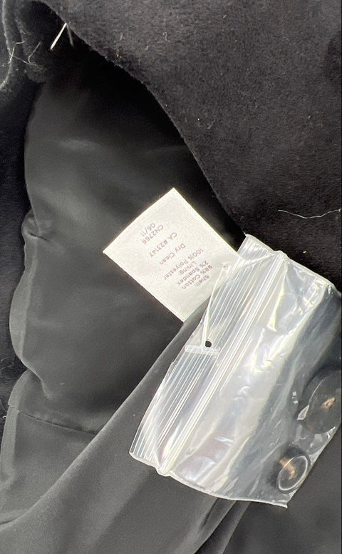 NWT Talbots Women's Black Kate Fit Velvet Cotton Blazer Jacket Size 2P