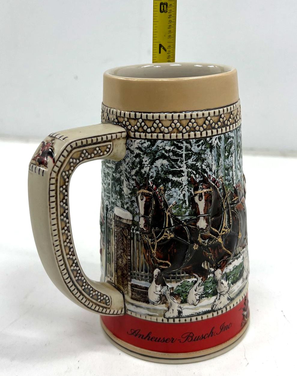 Vintage Budweiser Clydesdale Holiday Beer Stein Lot of 5 1980s-90s Collector