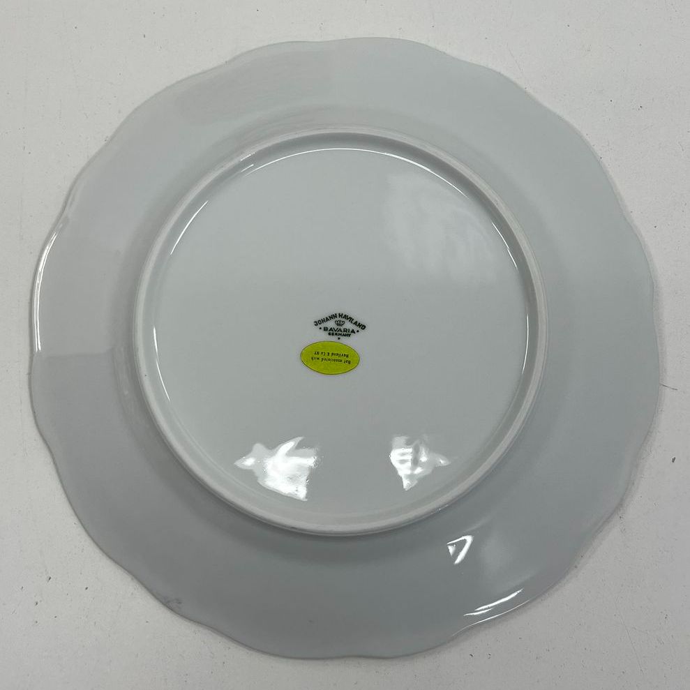 Vintage Johann Haviland Baroque Platinum Rim Dinner Plates Lot of 12 Bavaria