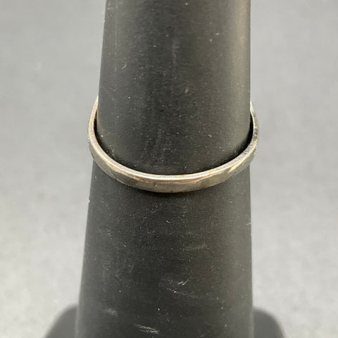 Vintage Art Deco Style Silver Tone Iridescent Glass Filigree Ring Size 4.5