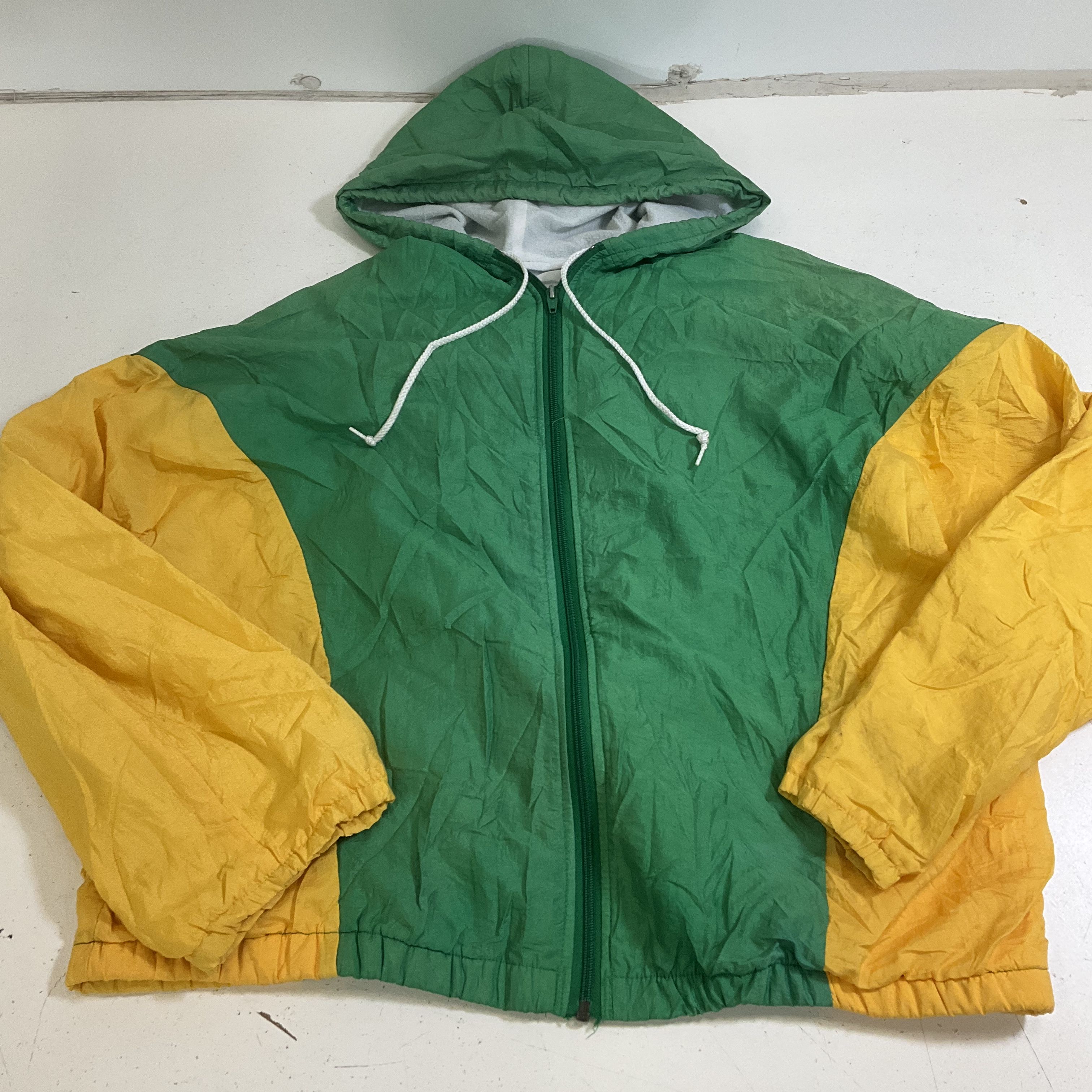 Vintage 90s Sable Color Block Hooded Windbreaker Jacket Men's L Made in USA