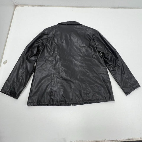 Vintage Y2K Marc Mattis Black Faux Leather Quilted Lined Jacket Women's 1X