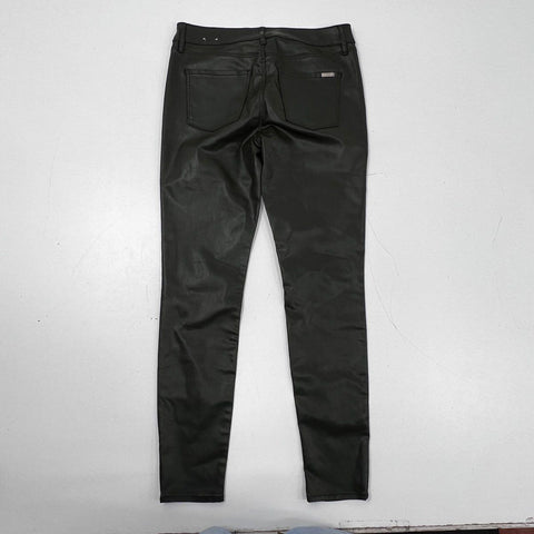 White House Black Market Women's Coated Moto Skinny Pants Black Sz 6R NWT