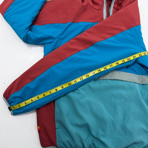 Yo Colorado Men's Colorblock Hooded Half Zip Pullover Jacket Red Blue Sz M