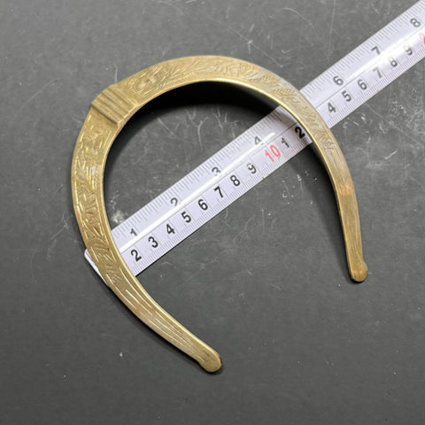 Vintage Brass Made in India Engraved Cuff Necklace