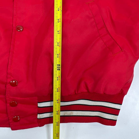 Vintage 80s Nebraska Huskers Quilted Satin Bomber Jacket Tackle Twill Sz XXL