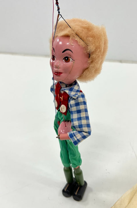 Vintage 60s Pelham Puppet Bimbo the Clown Marionette w/ Box Made in England